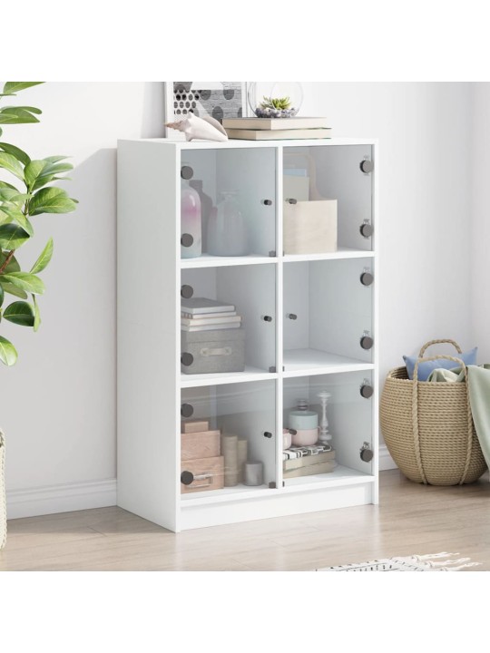 Highboard s dvířky bílý 68 x 37 x 109 cm kompozitní dřevo