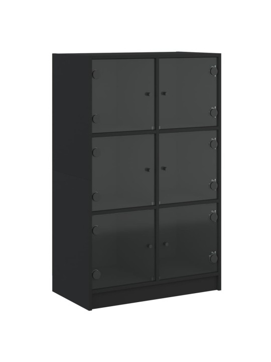 Highboard s dvířky černý 68 x 37 x 109 cm kompozitní dřevo