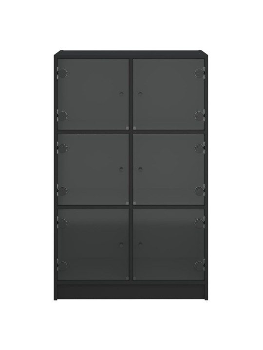 Highboard s dvířky černý 68 x 37 x 109 cm kompozitní dřevo
