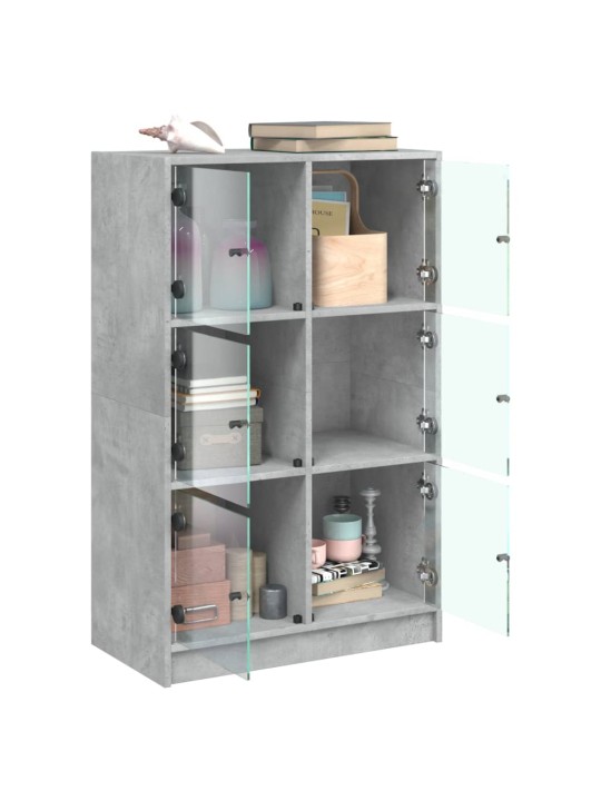 Highboard s dvířky betonově šedý 68x37x109 cm kompozitní dřevo
