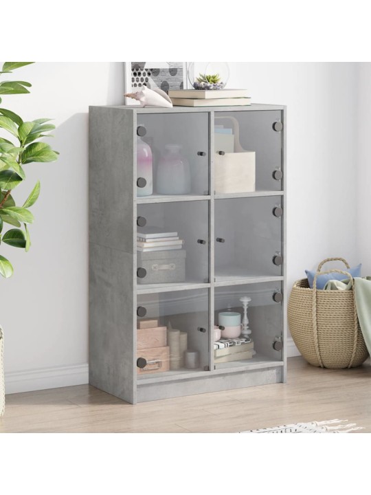 Highboard s dvířky betonově šedý 68x37x109 cm kompozitní dřevo