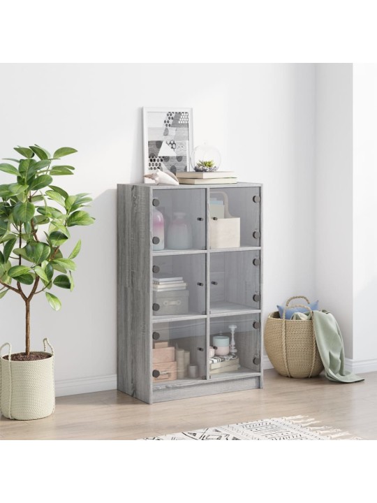 Highboard s dvířky šedý sonoma 68x37x109 cm kompozitní dřevo