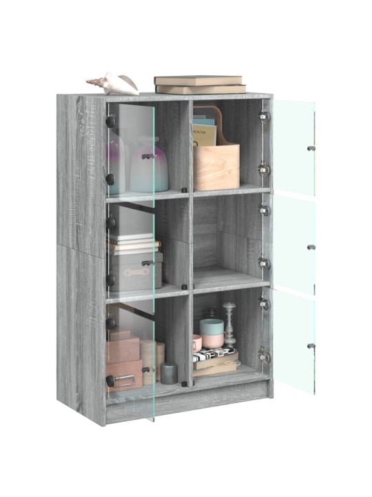 Highboard s dvířky šedý sonoma 68x37x109 cm kompozitní dřevo
