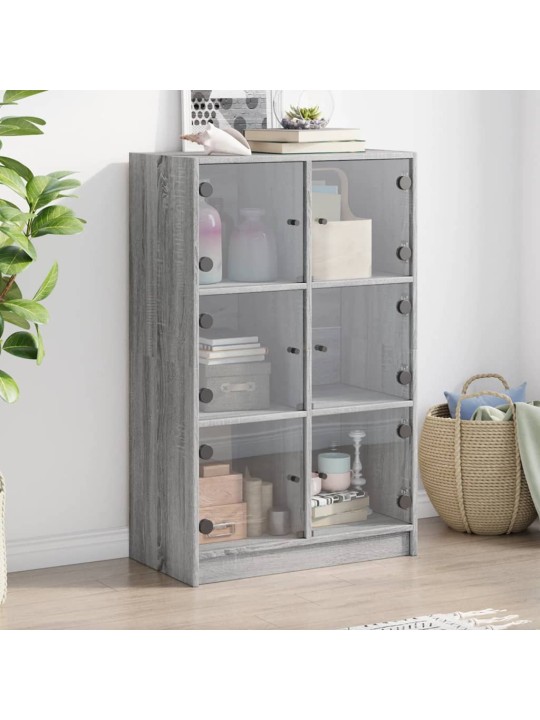 Highboard s dvířky šedý sonoma 68x37x109 cm kompozitní dřevo