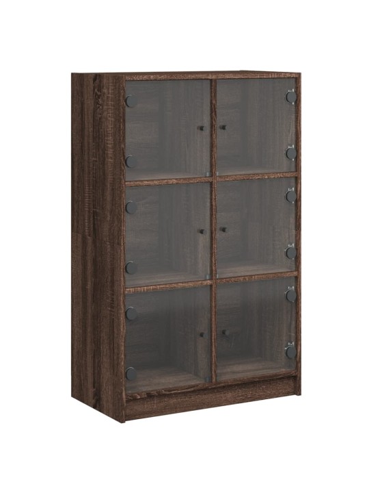 Highboard s dvířky hnědý dub 68 x 37 x 109 cm kompozitní dřevo
