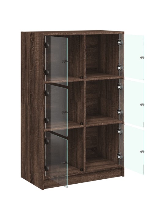 Highboard s dvířky hnědý dub 68 x 37 x 109 cm kompozitní dřevo