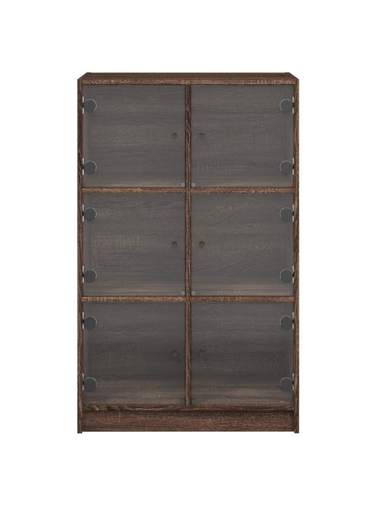 Highboard s dvířky hnědý dub 68 x 37 x 109 cm kompozitní dřevo