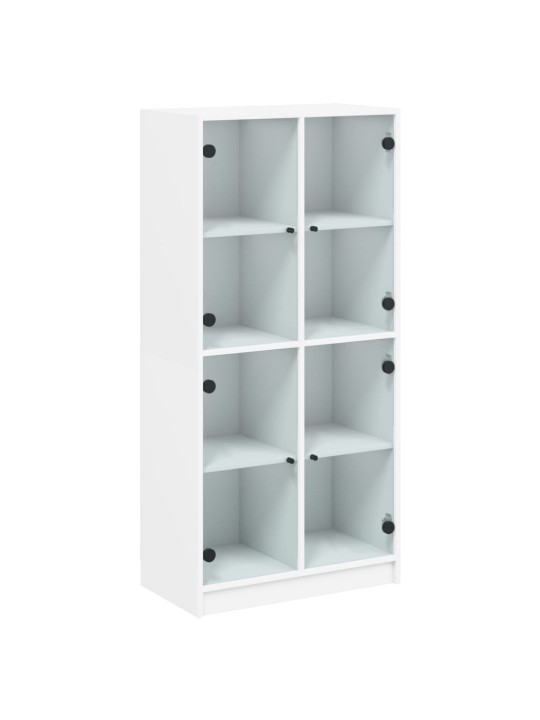 Highboard s dvířky bílý 68 x 37 x 142 cm kompozitní dřevo