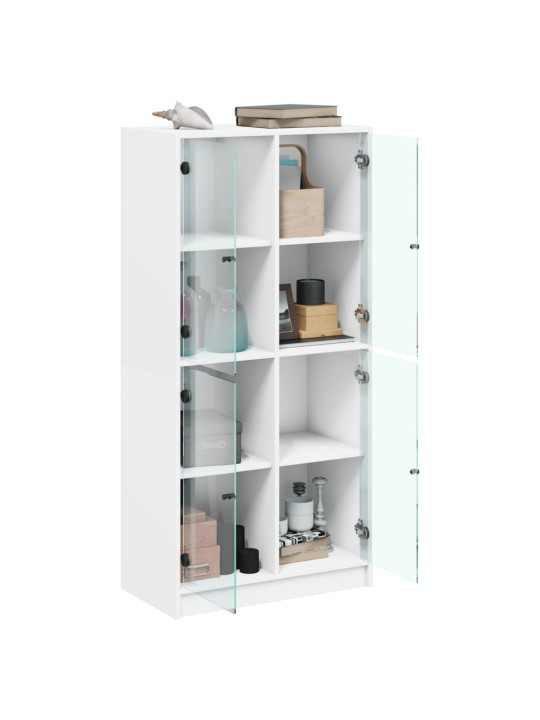 Highboard s dvířky bílý 68 x 37 x 142 cm kompozitní dřevo