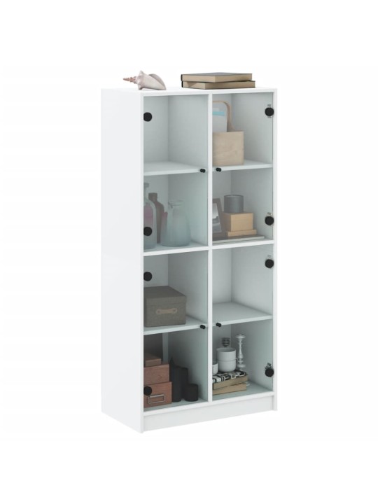 Highboard s dvířky bílý 68 x 37 x 142 cm kompozitní dřevo