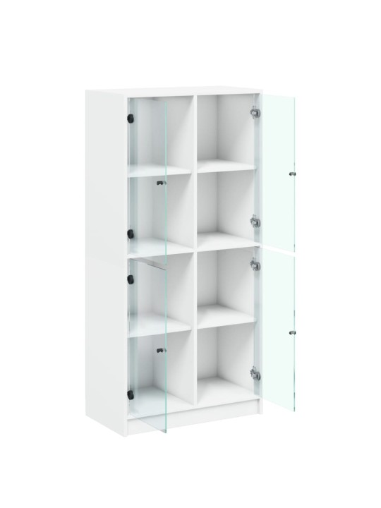 Highboard s dvířky bílý 68 x 37 x 142 cm kompozitní dřevo