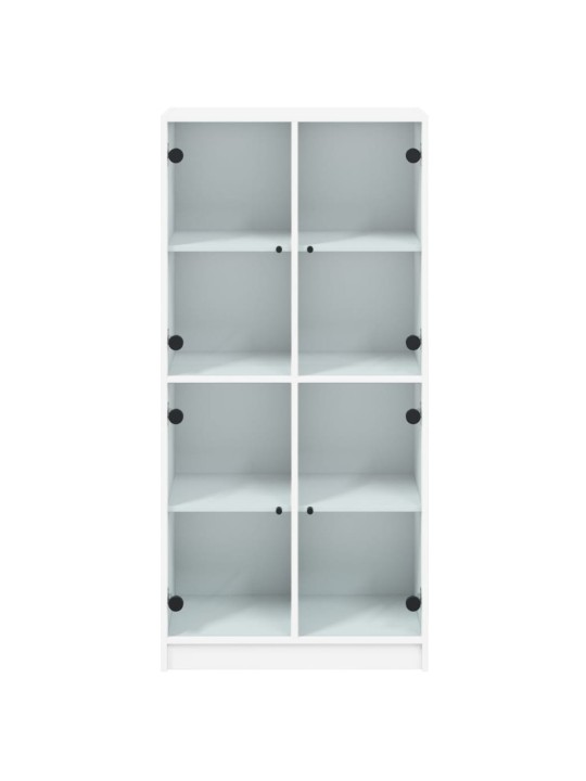 Highboard s dvířky bílý 68 x 37 x 142 cm kompozitní dřevo