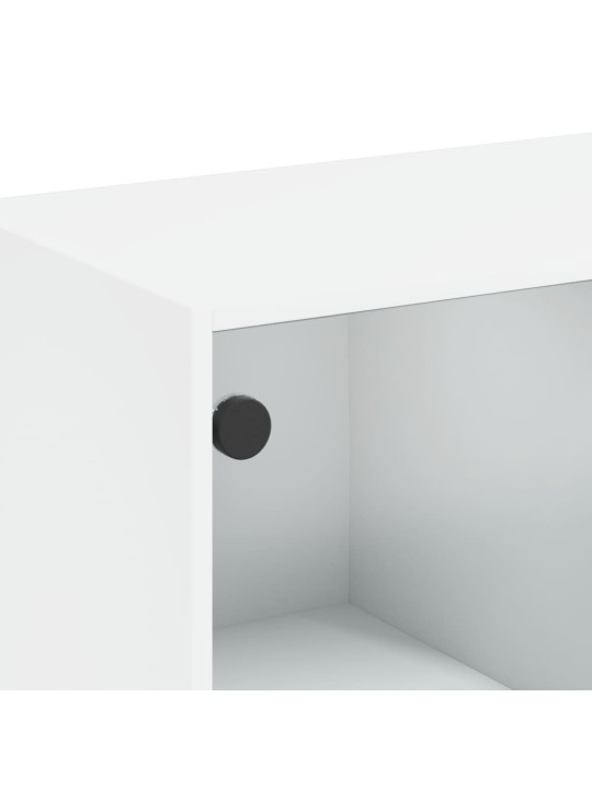 Highboard s dvířky bílý 68 x 37 x 142 cm kompozitní dřevo