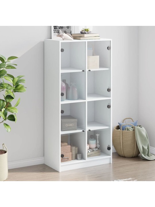 Highboard s dvířky bílý 68 x 37 x 142 cm kompozitní dřevo