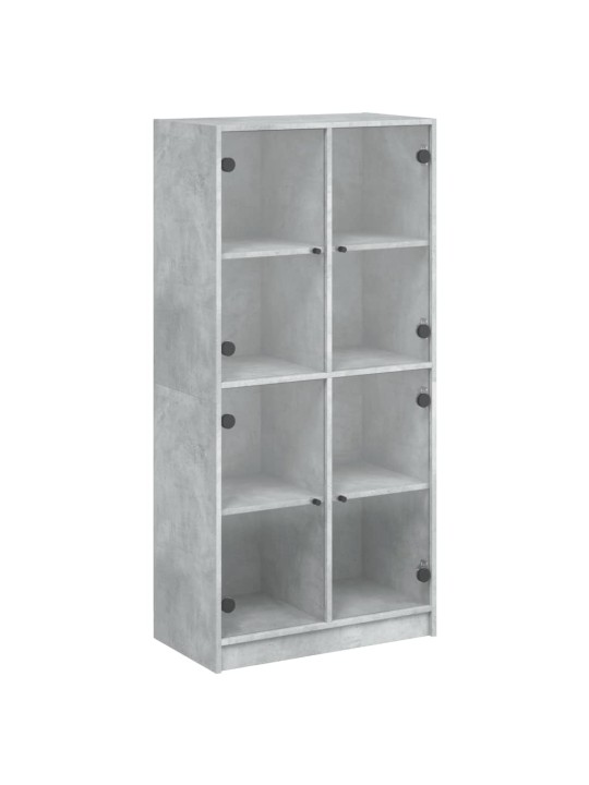 Highboard s dvířky betonově šedý 68x37x142 cm kompozitní dřevo
