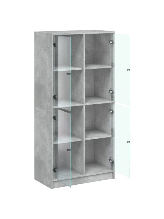 Highboard s dvířky betonově šedý 68x37x142 cm kompozitní dřevo