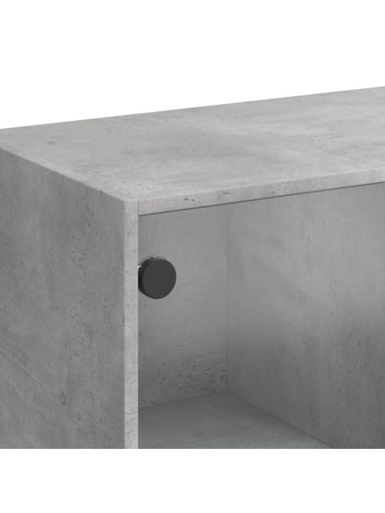Highboard s dvířky betonově šedý 68x37x142 cm kompozitní dřevo