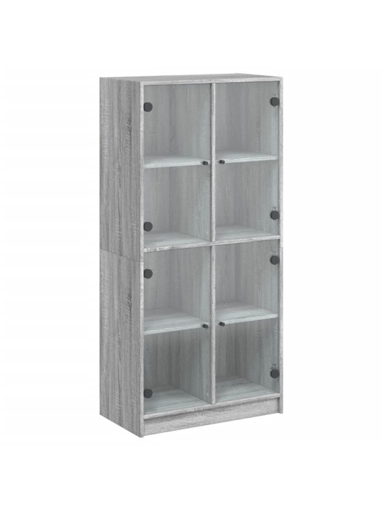 Highboard s dvířky šedý sonoma 68x37x142 cm kompozitní dřevo
