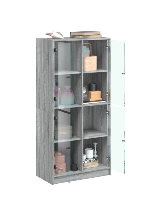 Highboard s dvířky šedý sonoma 68x37x142 cm kompozitní dřevo