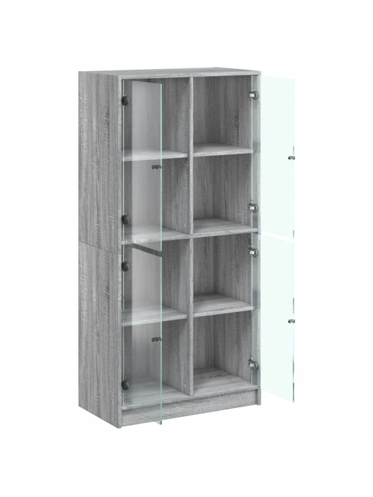Highboard s dvířky šedý sonoma 68x37x142 cm kompozitní dřevo