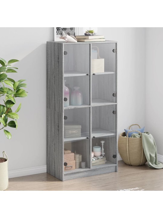 Highboard s dvířky šedý sonoma 68x37x142 cm kompozitní dřevo