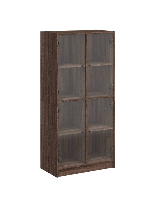 Highboard s dvířky hnědý dub 68 x 37 x 142 cm kompozitní dřevo