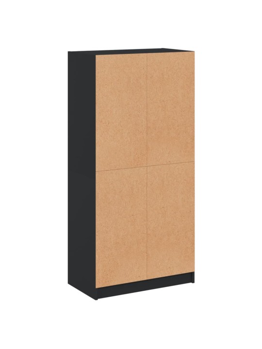 Highboard s dvířky černý 68 x 37 x 142 cm kompozitní dřevo