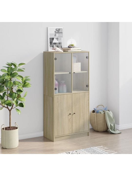 Highboard s dvířky dub sonoma 68 x 37 x 142 cm kompozitní dřevo