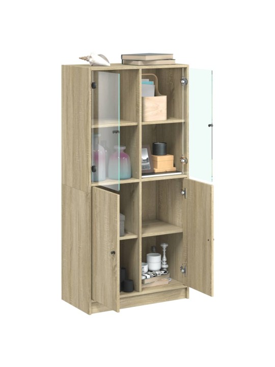 Highboard s dvířky dub sonoma 68 x 37 x 142 cm kompozitní dřevo