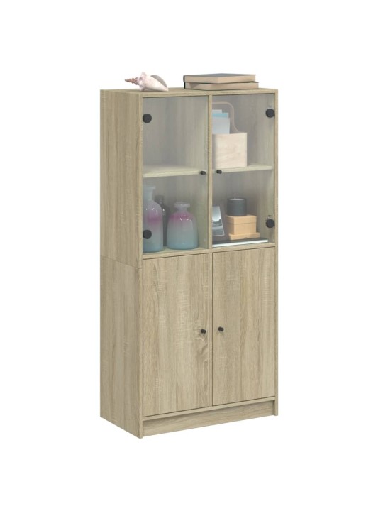 Highboard s dvířky dub sonoma 68 x 37 x 142 cm kompozitní dřevo