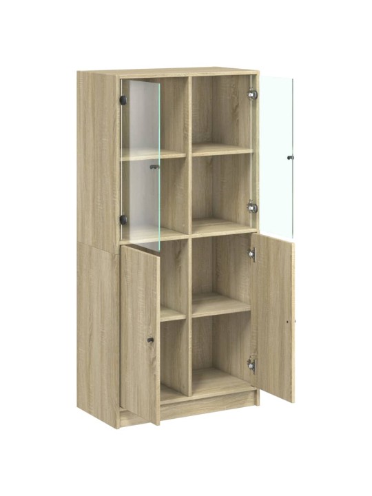 Highboard s dvířky dub sonoma 68 x 37 x 142 cm kompozitní dřevo