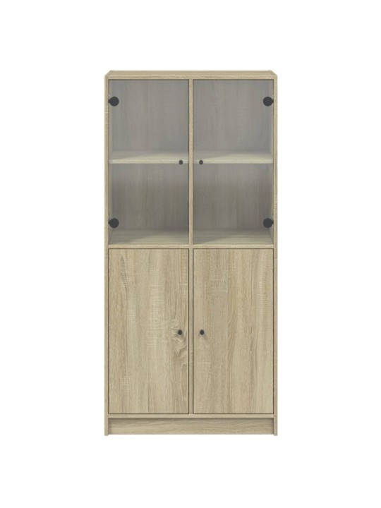 Highboard s dvířky dub sonoma 68 x 37 x 142 cm kompozitní dřevo