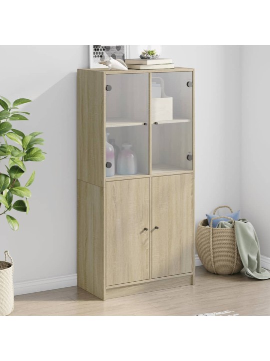 Highboard s dvířky dub sonoma 68 x 37 x 142 cm kompozitní dřevo