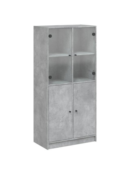 Highboard s dvířky betonově šedý 68x37x142 cm kompozitní dřevo