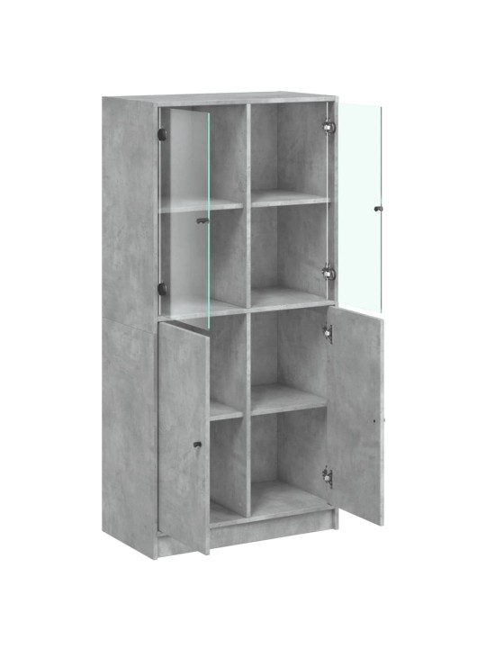 Highboard s dvířky betonově šedý 68x37x142 cm kompozitní dřevo