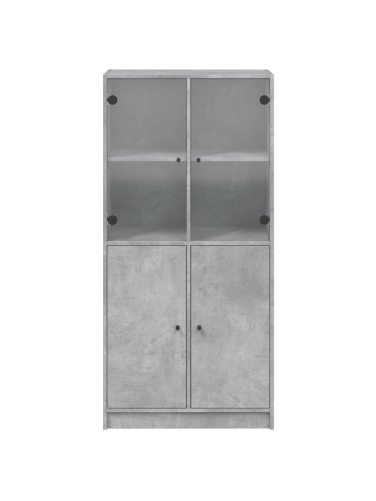 Highboard s dvířky betonově šedý 68x37x142 cm kompozitní dřevo