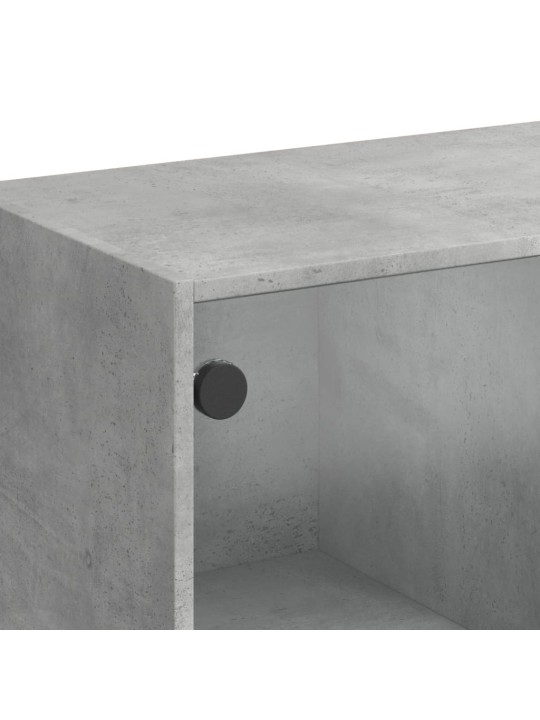 Highboard s dvířky betonově šedý 68x37x142 cm kompozitní dřevo