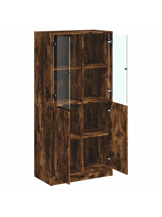 Highboard s dvířky kouřový dub 68x37x142 cm kompozitní dřevo