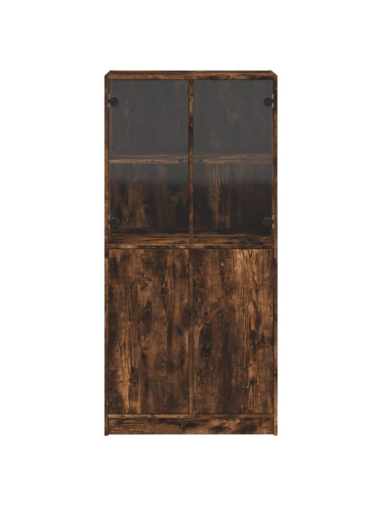Highboard s dvířky kouřový dub 68x37x142 cm kompozitní dřevo