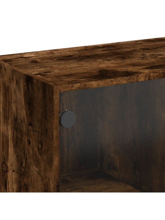 Highboard s dvířky kouřový dub 68x37x142 cm kompozitní dřevo