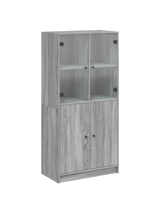 Highboard s dvířky šedý sonoma 68x37x142 cm kompozitní dřevo