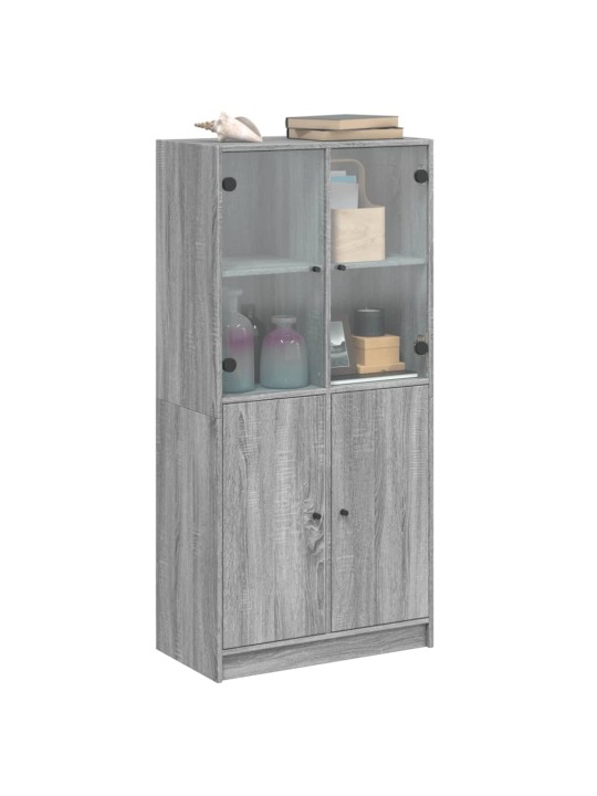 Highboard s dvířky šedý sonoma 68x37x142 cm kompozitní dřevo