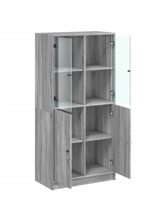 Highboard s dvířky šedý sonoma 68x37x142 cm kompozitní dřevo