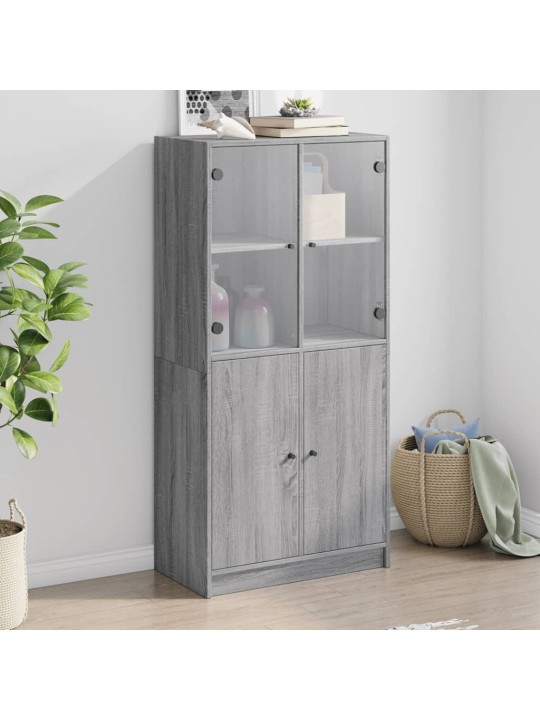 Highboard s dvířky šedý sonoma 68x37x142 cm kompozitní dřevo