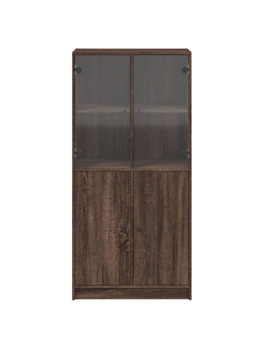 Highboard s dvířky hnědý dub 68 x 37 x 142 cm kompozitní dřevo