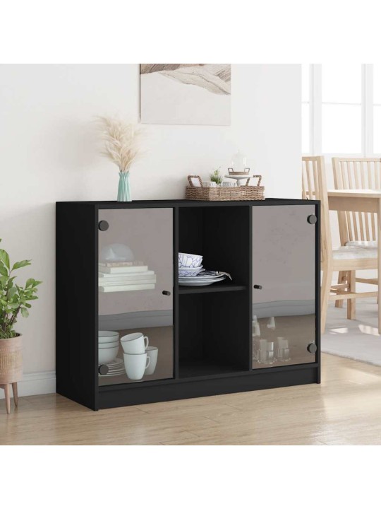Příborník černý 102 x 37 x 75,5 cm kompozitní dřevo