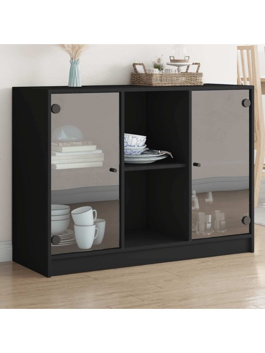 Příborník černý 102 x 37 x 75,5 cm kompozitní dřevo