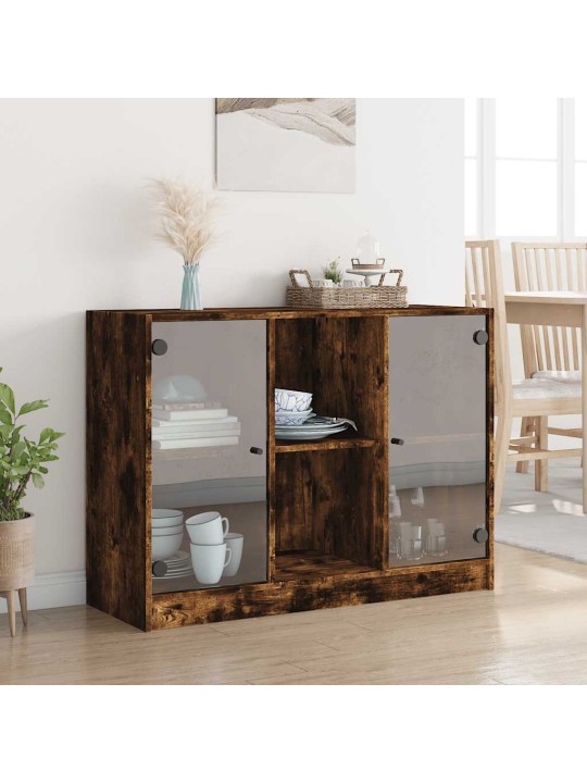 Příborník kouřový dub 102 x 37 x 75,5 cm kompozitní dřevo