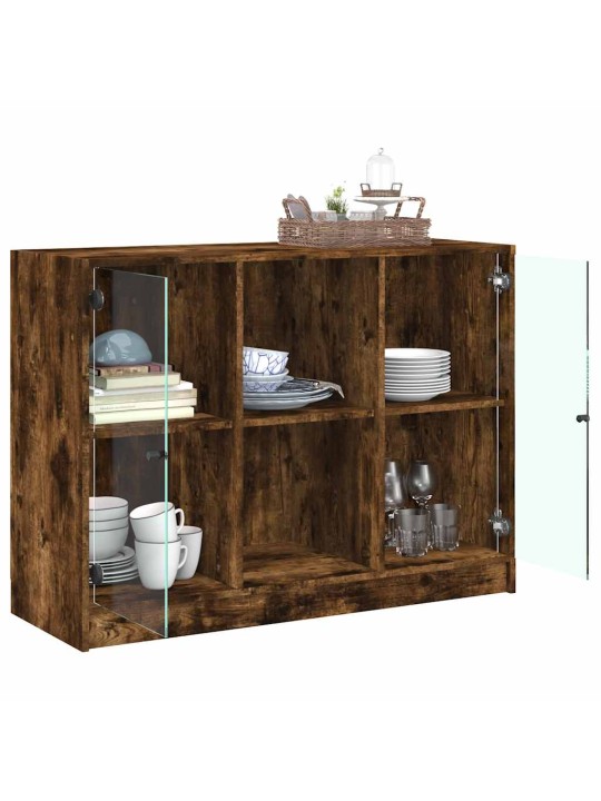 Příborník kouřový dub 102 x 37 x 75,5 cm kompozitní dřevo