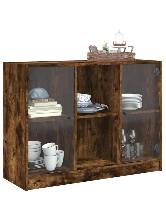 Příborník kouřový dub 102 x 37 x 75,5 cm kompozitní dřevo